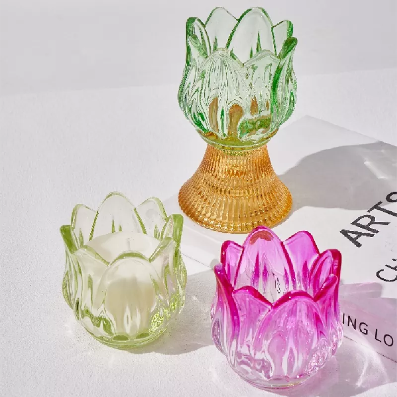 Rəngli Merveilles Florales Şüşə Şamdanı