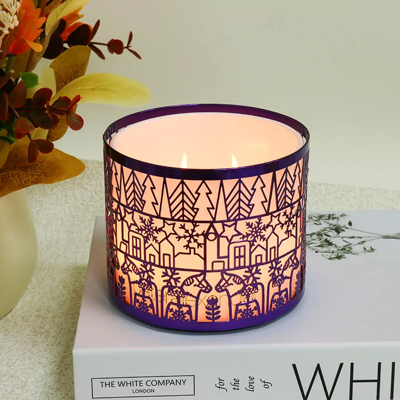 Festival-Themed Metal Ceramic Candle Holders