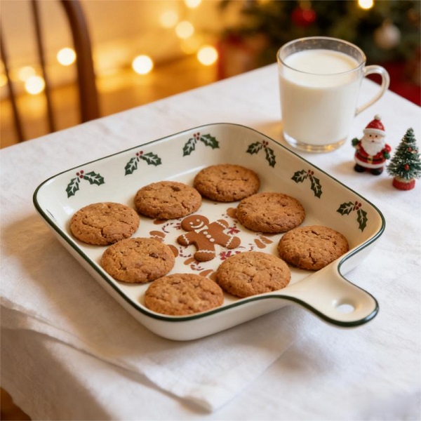 Christmas Gingerbread Man Ceramic Baking Tray supplier