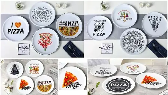 Pizza Temalı Keramika Boşqab Dəsti